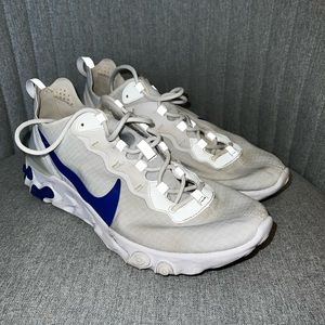 Size 10.5 - Nike React Element 55 White Game Royal 2019